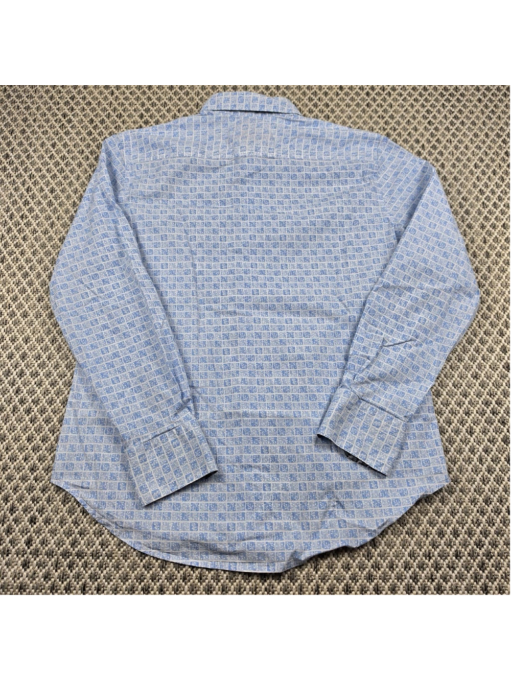 Robert Graham Men's M Dalegard Blue Geometric Long Sleeve Flip Cuff Shirt - Picture 3 of 9